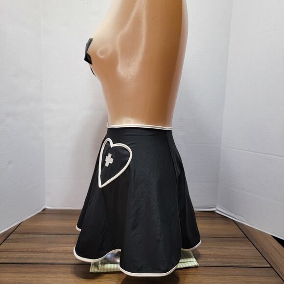 Forplay Catalog Lingerie Mini Skirt B&W w/ Hearts - Size M/L - Picture 8 of 10